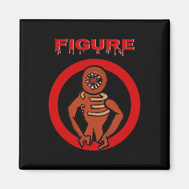 Imán Black Monster Horror Game Doors Halloween Custome (Frente)