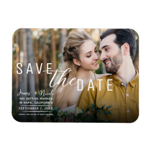 Imán Black Moody Overlay Photo Save the Date Boda
