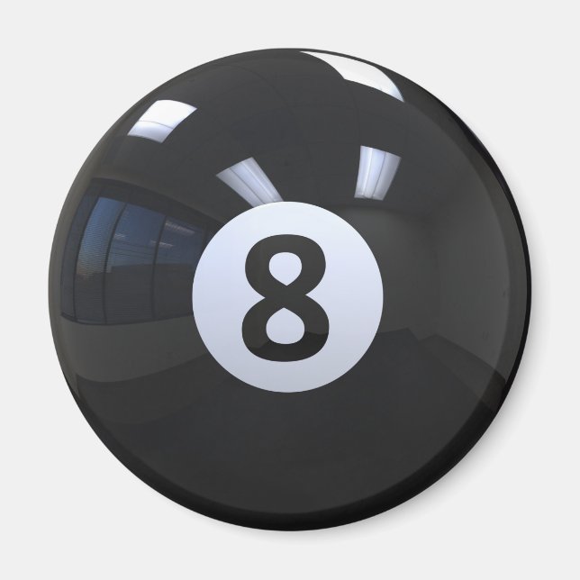 Imán Black No. 8 Billiard Pool Ball (Frente)