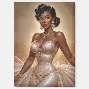 Imán Black Pin-Up Golden Gown