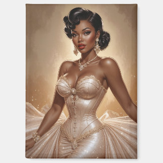 Imán Black Pin-Up Golden Gown
