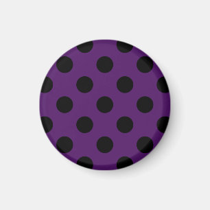 Imán Black polka dots on plum purple