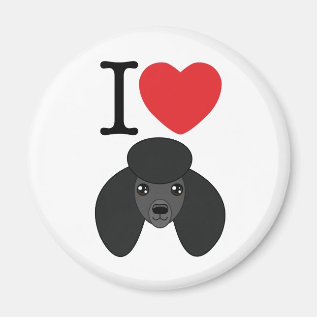 Imán Black Poodle Magnet (Frente)