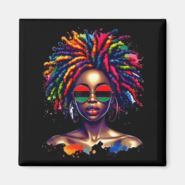 Imán Black Queen Dripng Afro Melanin Black History Mont (Frente)