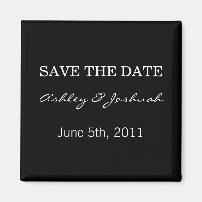 Imán Black Save the Date Magnets (Frente)