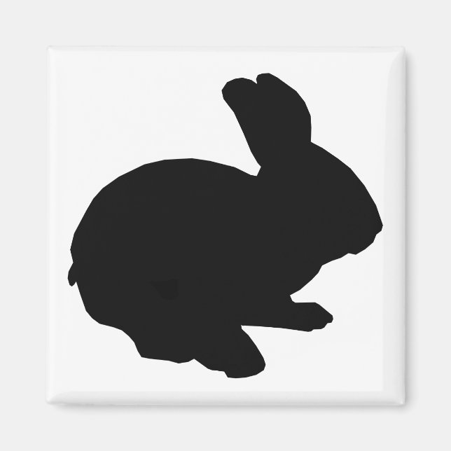 Imán Black Silhouette Easter Bunny Magnet (Frente)