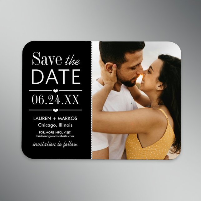 Imán Black Split Panel Photo Save the Date (Subido por el creador)