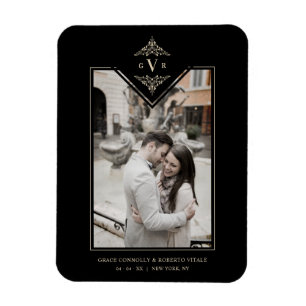 Imán Black Ssofisticate Flourish Moda Golden Initials