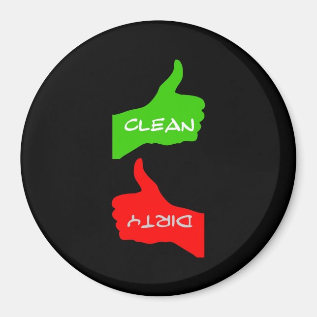 Imán Black Thumbs Up/Down Clean/Dirty Dishes (Frente)