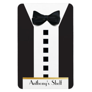 Imán Black Tie Tuxedo 🎩 Funny Monograma Frigorífico