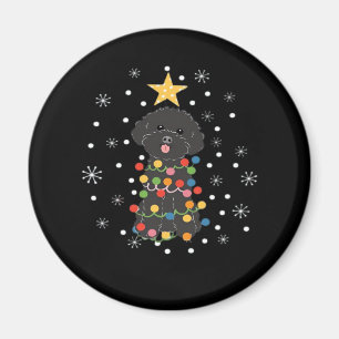 Imán Black Toy Poodle Christmas Tree Classic T-Shirt