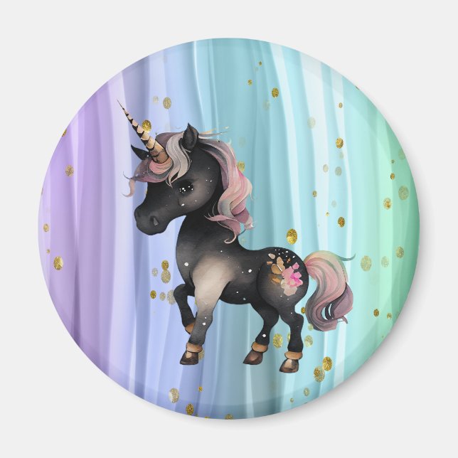Imán Black Unicorn Púrpura Tail (Frente)