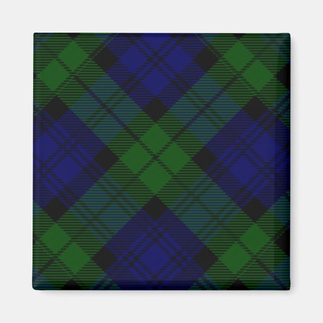 Imán Black Watch Tartan Blue Green Plage (Frente)