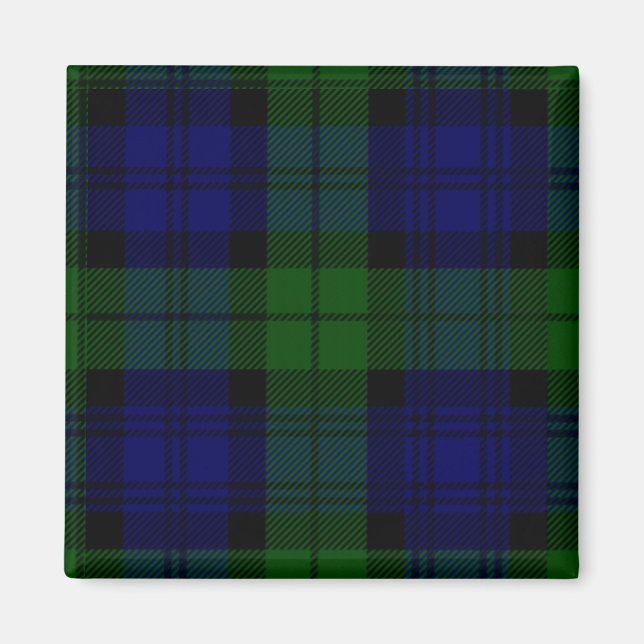 Imán Black Watch Tartan Blue Green Plage (Frente)