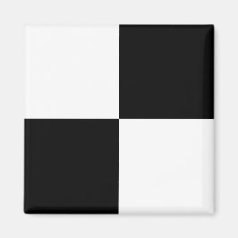 Imán Black White Checkered