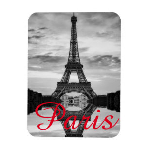 Imán Black White Eiffel Tower Paris Love City Travel