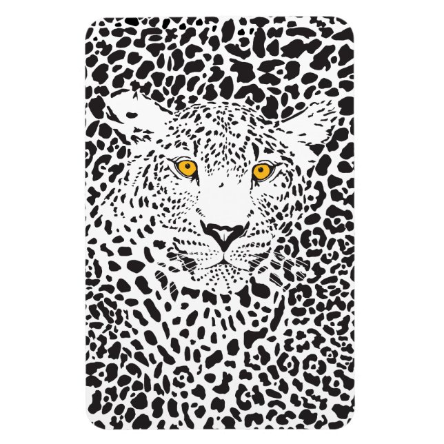 Imán Black & White Leopard Camouflaged In Spots Pattern (Vertical)