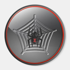 Imán Black Widder Spider Web Halloween Fridge Magnet