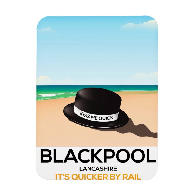 Imán Blackpool "bésame rápido" gorra poster del tren de (Vertical)