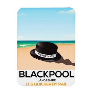 Imán Blackpool "me besa aprisa" poster del tren del