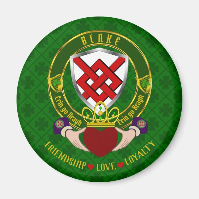 Imán Blake Irish Shield y Claddagh (Frente)