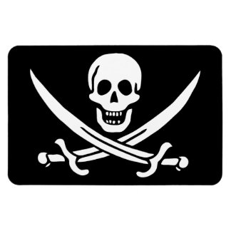Imán Blanco, Bandera Pirata Calico Jack, Calavera y Cut
