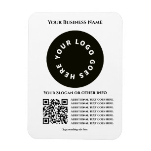 Imán Blanco con código QR añadir tu propio texto y logo