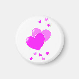 Imán Blanco Corazones rosas