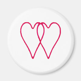 Imán Blanco de 2 corazones junto los regalos de Zazzle 