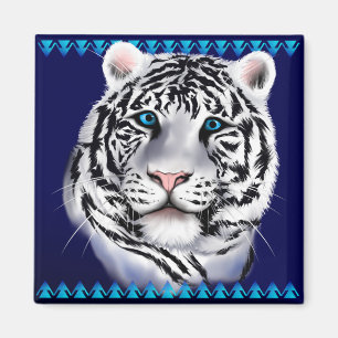 Imán blanco de la cara del tigre