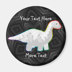 Imán blanco de Rainbowed Dino