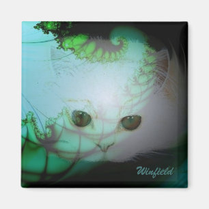 Imán blanco del gatito