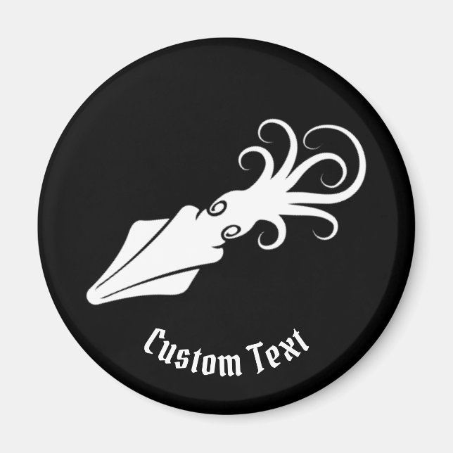 Imán Blanco del icono del calamar (Frente)