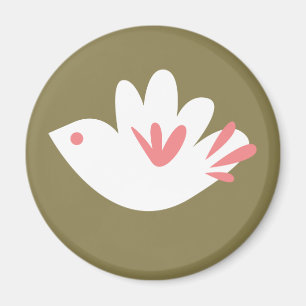 Imán blanco del pájaro