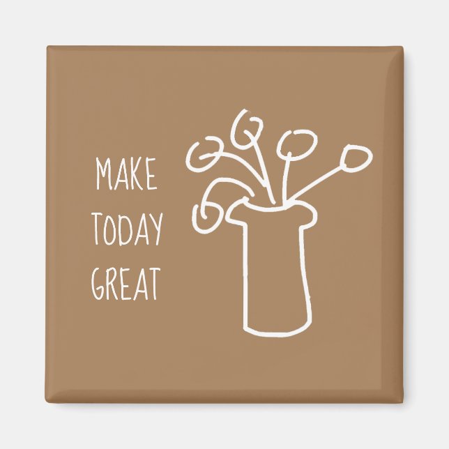 Imán Blanco florido moderno (Frente)