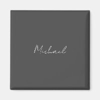 Blanco gris manuscrito Minimalista su nombre
