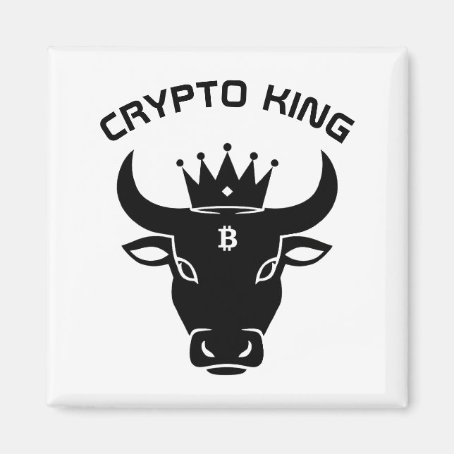 Imán Blanco personalizado de Crypto King (Frente)
