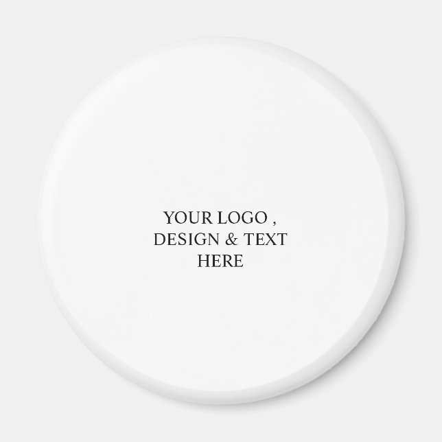 Imán Blanco Personalizado – Su logotipo y texto aquí (Frente)