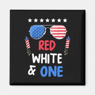 Imán Blanco Rojo Y Un Primer Cumpleaños 4 De Julio Infi