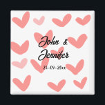 Imán blanco simple estilo de texto mínimo boda corazón<br><div class="desc">diseño</div>