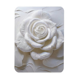 Imán Blanco Sobre Blanco - Rosa Esculpida