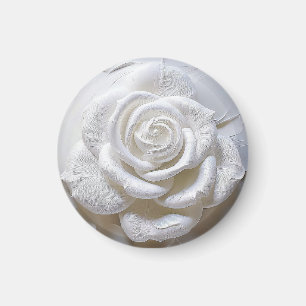 Imán Blanco Sobre Blanco - Rosa Esculpida