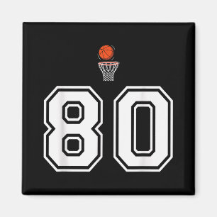 Imán Blanco Vintage de estilo baloncesto 80