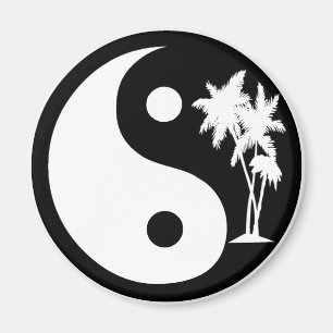 Imán blanco y negro de Yin Yang de la palmera