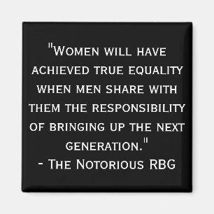 Imán blanco y negro notorio de la cita de RBG