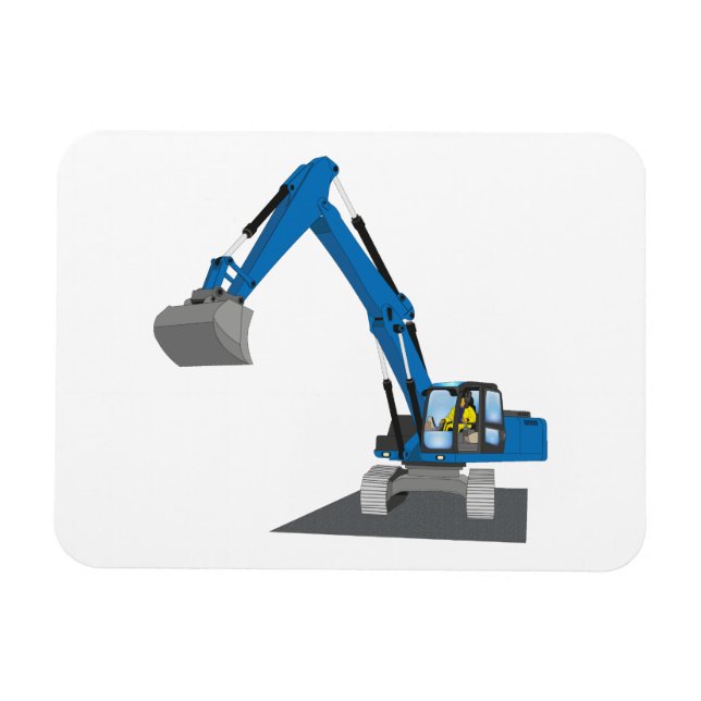 Imán blauer Kettenbagger (Horizontal)