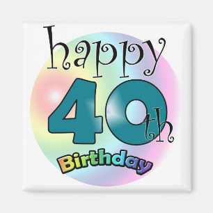 Imán Blauwe Happy 40th Birthday