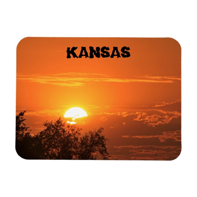 Imán Blazing Naranja Kansas Sunset Magnet (Horizontal)