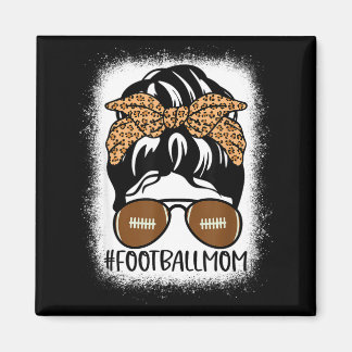 Imán Bleached Football Mom Life With Leopard And Messy