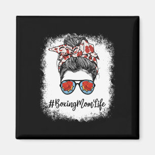 Imán Bleached Life Boxing Mom Leopard Messy Bun Gles